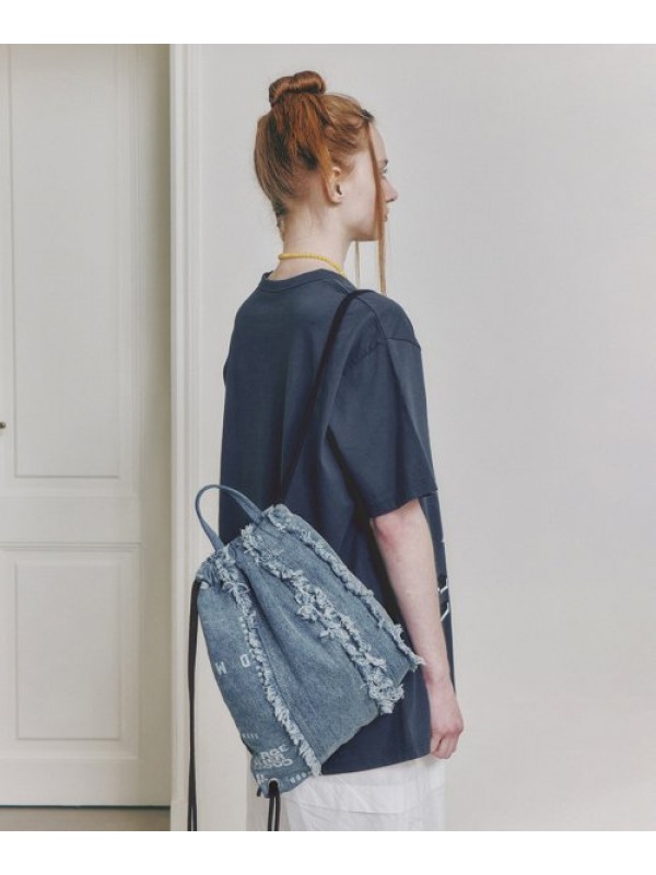 FLAT DRAWSTRING BACKPACK_denim