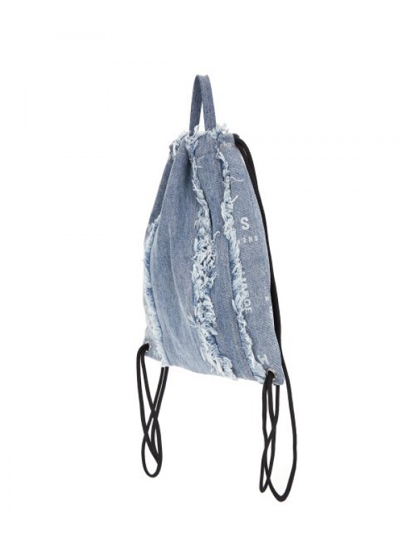 FLAT DRAWSTRING BACKPACK_denim