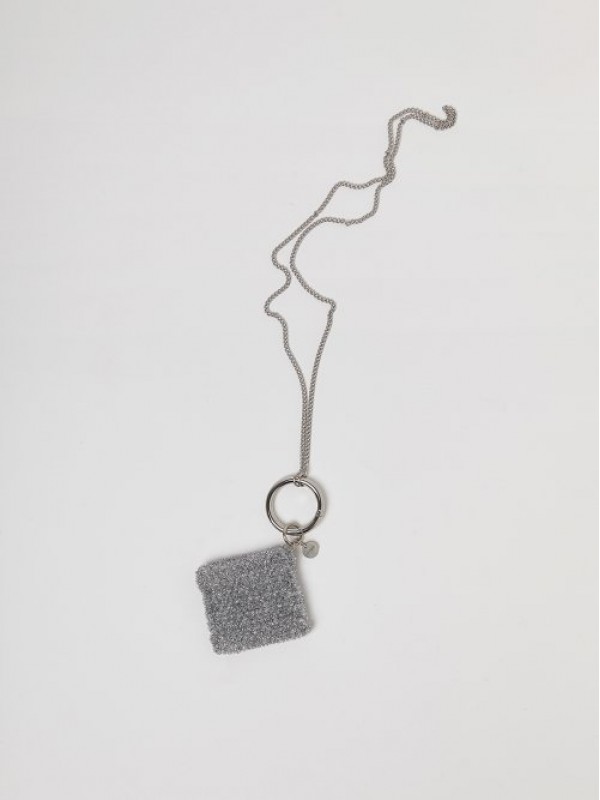 POUCH KEYRING IN SILVER