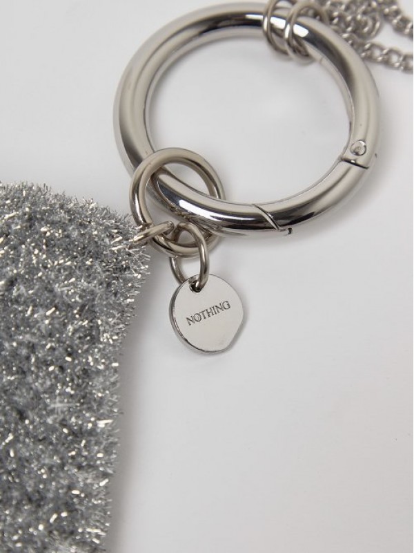 POUCH KEYRING IN SILVER