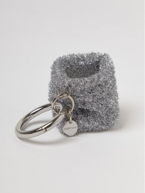 POUCH KEYRING IN SILVER