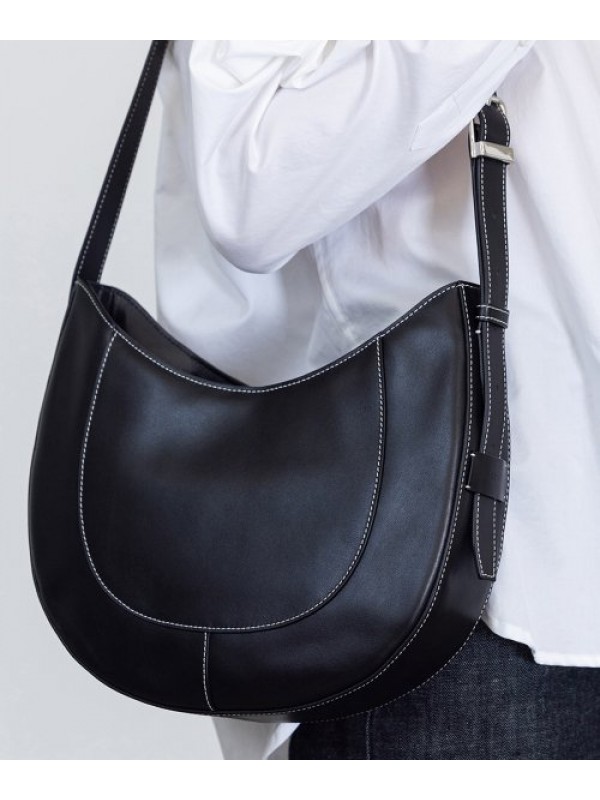 D Moon Leather Hobo - Black