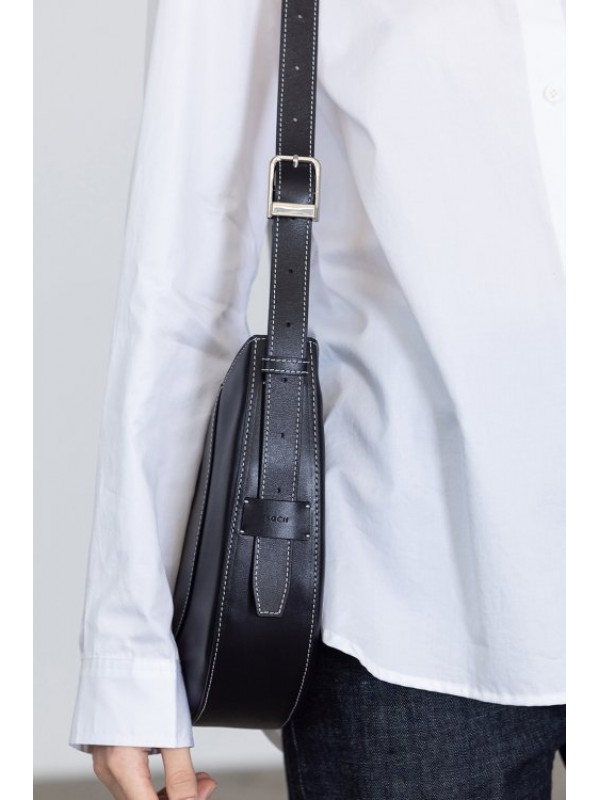 D Moon Leather Hobo - Black