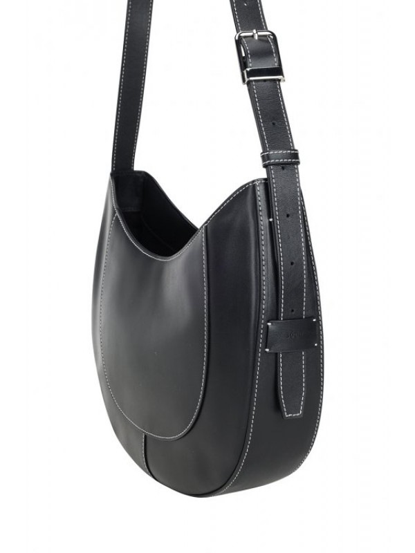 D Moon Leather Hobo - Black