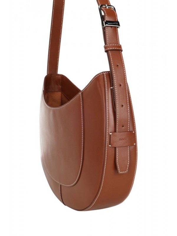 D Moon Leather Hobo - Tan