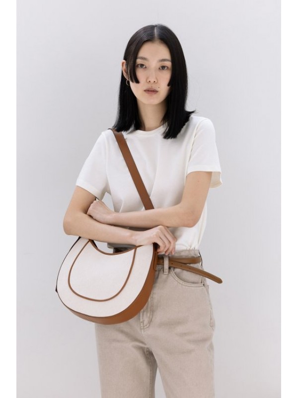 D Moon Canvas Hobo -Tan