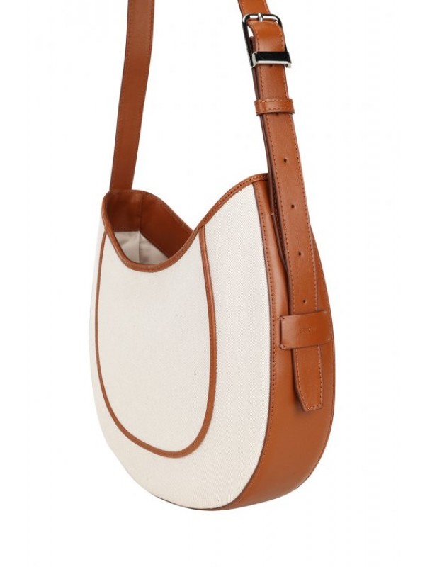 D Moon Canvas Hobo -Tan