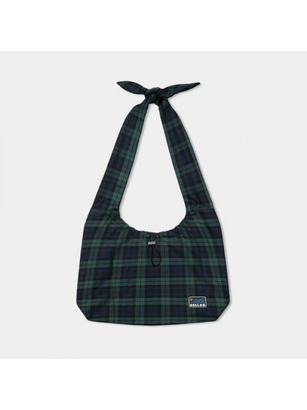 Check Bundle String Hobo Bag - Black Watch