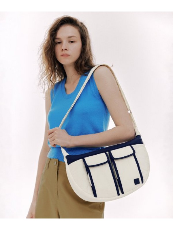 Double Pocket Hobo Bag_Ivory