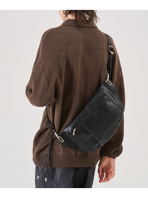 Cracked Stitch Sling Bag [BLACK]