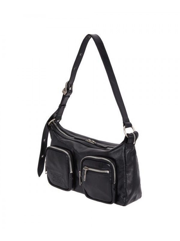 OUTPOCKET HOBO_black glossy plain