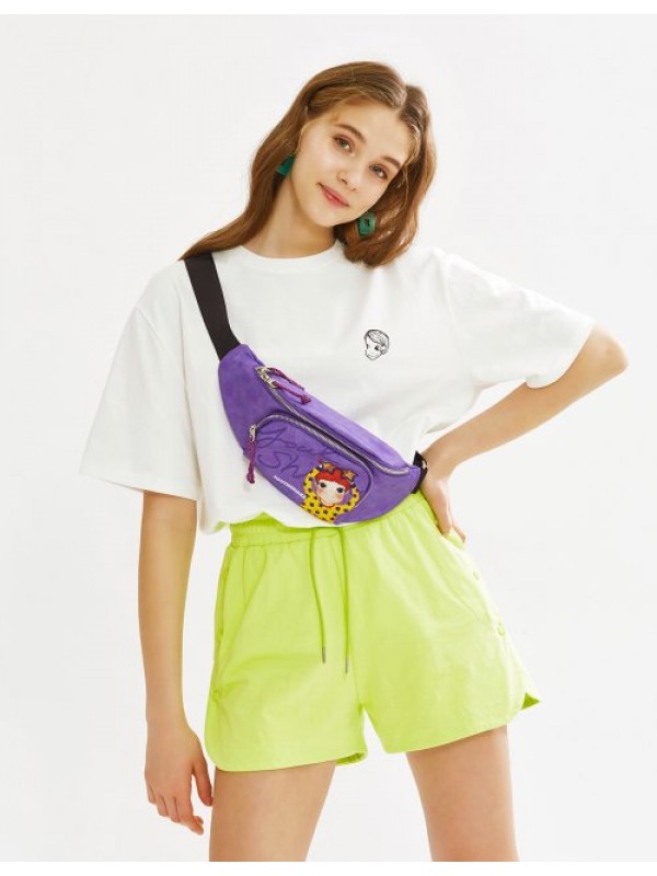 Twill Belt Bag Purple Doggy