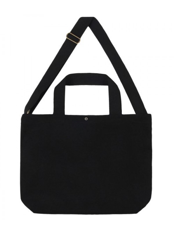 [UNISEX] BIG FLOWER DOT TWO-WAY CANVAS BAG_BLACK