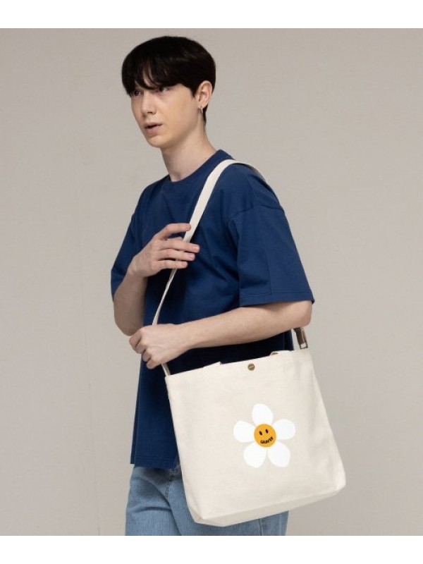 [UNISEX] BIG FLOWER DOT TWO-WAY CANVAS BAG_IVORY