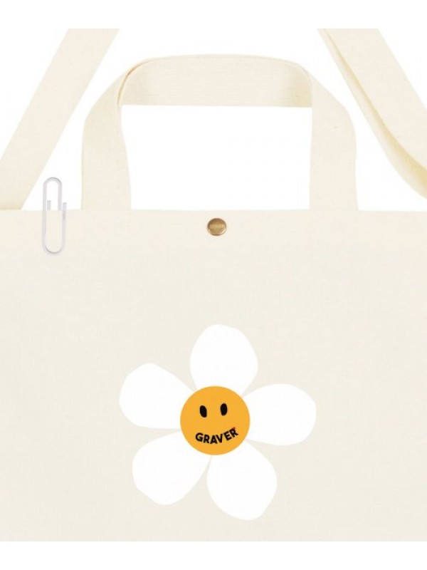 [UNISEX] BIG FLOWER DOT TWO-WAY CANVAS BAG_IVORY