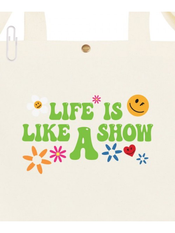 [UNISEX] LIFE LOGO MULTI SMILE TWO-WAY CANVAS BAG_IVORY